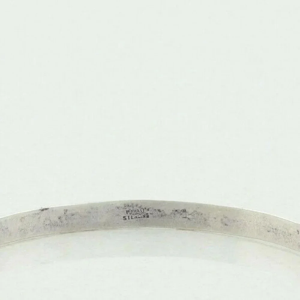 Sterling Silver Swirl Pattern Bangle Bracelet 7 3/4" inch - Picture 6 of 6